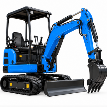 MiniDiggerParts 1-Ton Mini Excavator – 12HP Air-Cooled Diesel Crawler Excavator with Canopy & LED Lights